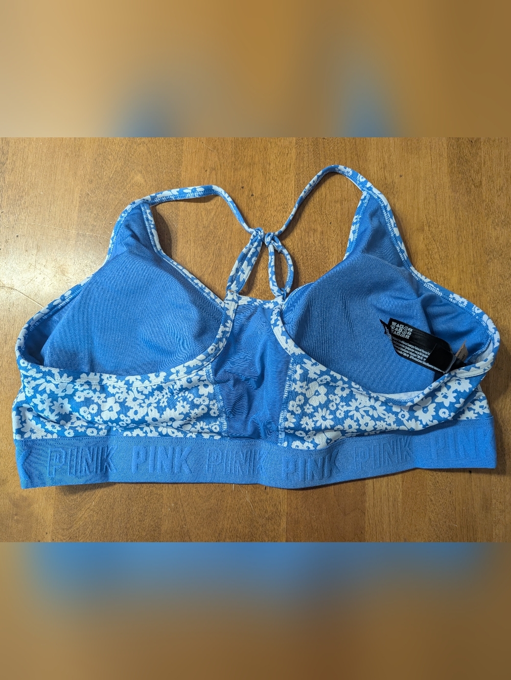 PINK Victoria's Secret Blue Floral Wireless Bralette - Picture 4 of 6